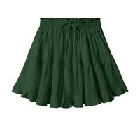 BETYFUL Rock Damen Sommer Kurz Karierter Mini Rock Boho Röcke Minirock Sommerrock Hoher Taille Strand Rockmit Rüschen