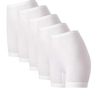 Betz 5 Stück Langbeinschlüfper Nelly von Speidel Damen Unterwäsche Unterhose 100% Baumwolle Farbe weiß Größen 52