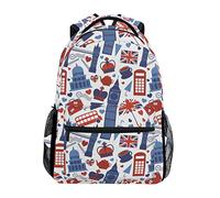 BEUSS London Big Ben Studentenrucksack Kinderrucksack Büchertasche Schülerrucksack mit Laptop Rucksäcke für die Reise Teen Mädchen Jungs