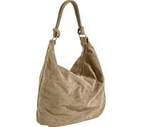 Beuteltasche HEINE, Damen, Gr. B/H/T: 39cm x 49cm x 2cm, beige (sand), Leder, unifarben, Taschen Beuteltasche (70124708-0) sand