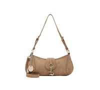 Beuteltasche TAMARIS "Beutel TAS Marina Suede", Damen, Gr. B/H/T: 31cm x 14cm x 3cm, grau (taupe 900), Polyester, Taschen Beuteltasche (97922816-0) taupe 900