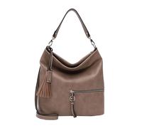 Beuteltasche TAMARIS "Beutel TAS Nele", Damen, Gr. B/H/T: 37cm x 33cm x 14cm, grau (schwarztaupe 950), Polyester, Polyurethan, Taschen Beuteltasche (12081851-0) schwarztaupe 950