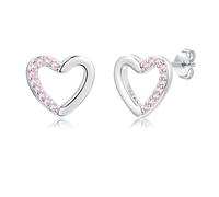 Bewenda Ohrringe Mädchen - 925 Sterling Silber Herz Stern Ohrstecker mit Cubic Zirkonia, Hypoallergen Ohrringe Silber 925 Stecker, Klein Zart Prinzessin Ohrstecker Geschenke für Mädchen Kinder Tochter