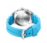 Bewinner 300M Solarbetriebene Quarz-Taucheruhr, Nachtleuchtendes, Regensicheres Silikonarmband, Professionelle Hochpräzise Taucheruhr für Männer, Frauen, Im Freien und Im Geschäft (Blue)