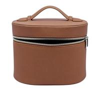 Bewinner Große Make-up-Tasche, Reise-Kosmetiketui mit Herausnehmbarem Innenfutter, Tragbarer Kulturbeutel für Frauen und Mädchen, Geräumiger Organizer mit Griff (Brown)