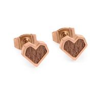 BeWooden Herzchen Ohrringe - Ohrstecker - Holz und Edelstahl Kombination - Verschiedene Farbvarianten grey