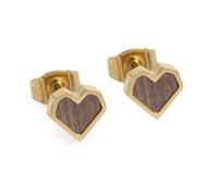 BeWooden Herzchen Ohrringe - Ohrstecker - Holz und Edelstahl Kombination - Verschiedene Farbvarianten grey