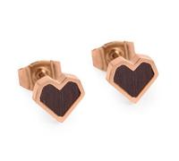 BeWooden Herzchen Ohrringe - Ohrstecker - Holz und Edelstahl Kombination - Verschiedene Farbvarianten Rose