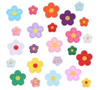 Bewudy 24 Stück Blumen Patches zum Aufbügeln, Bunte Gänseblümchen Aufnäher 2 Größen Bügelbilder Stickerei Flicken zum Aufbügeln Blumenaufnäher für Textilien Hüte Jeans Jacken DIY Dekorative