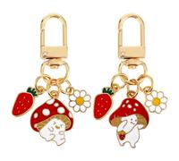 Bewudy 2er-Pack Niedliche Schlüsselanhänger, Edelstahl Schlüsselanhänger Ring Zubehör Schlüsselhalter Tasche Anhänger Geschenk Schmuck für Weihnachten