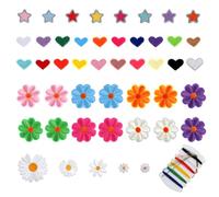Bewudy 47 Stück Patches Zum Aufbügeln Blumen, Flicken Zum Aufbügeln Blume Aufnäher Kinder Stern Bügelflicken Herz Aufnäher Für Bügelflicken Gänseblümchen Bügelbilder Bunt Patches Für Hut Jeans DIY