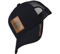 Bexxwell Trucker Cap schwarz mit Leder-Patch (optimale Passform, Kappe, Black, Truckercap, Logo, Cap, Unisex)