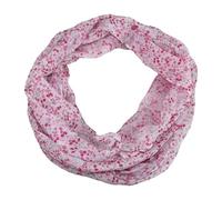 beybey® feiner Damen Loop Schal aus Seide und Viskose mit Blümchen Muster - Frühlingserwachen und die Brise des Lebens. (rosa)