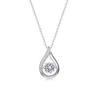 Beydodo Anhänger Kette 585 Gold, Damen Halskette Tropfen mit 6.5MM Moissanit 1ct und Diamant Anhänger Charms Kette Gold 45CM für Frauen