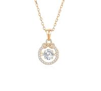 Beydodo Anhänger Kette 585 Rotgold, Damen Halskette Infinity mit 5MM Topas 0.5ct und Diamant Anhänger Charms Kette Rosegold 45CM für Frauen