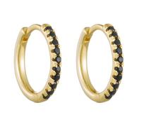 Beydodo Creolen Damen Gold 750 585 375, Ohrringe Creolen Hoop mit Schwarzem Onyx Ohrringe Hochzeit Nickelfrei Echtschmuck