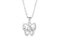 Beydodo Damen Halskette 585 Gold, Kette Anhänger Schmetterling mit 5MM Grüner Moissanit 0.5ct und Diamant Hochzeit Halskette Gold 45CM für Frauen