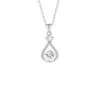 Beydodo Damen Halskette 585 Gold mit Anhänger Krone Tropfen 5MM Grüner Moissanit 0.5ct und Diamant, Kette Gold 45CM für Hochzeit Braut