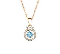 Beydodo Damen Halskette 585 Rotgold, Kette Anhänger Schmetterling mit 5MM Moissanit 0.5ct und Diamant Hochzeit Halskette Rosegold 45CM für Frauen