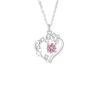 Beydodo Damen Halskette 750 Gold mit Anhänger Sterne Herz Rosa Saphir und Diamant, Kette Gold 45CM für Hochzeit Braut