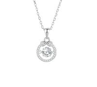 Beydodo Damen Halskette Gold 585, Kette 45CM Gold Charms Anhänger Infinity mit 5MM Grüner Moissanit 0.5ct und Diamant Hochzeit Halskette für Frauen Braut