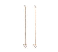 Beydodo Damen Ohrhänger Rotgold 750 Echtgold, Ohrringe Hängend Hängend Herz mit 0.36ct Diamant Ohrhänger Hochzeit Braut in Bijouterie