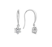 Beydodo Damen Ohrhänger Weißgold 750 Echtgold, Ohrringe Hängend mit Diamant 0.6ct Ohrhänger Hochzeit Braut in Bijouterie