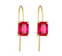 Beydodo Damen Ohrringe 585 Gold, Ohrringe Hängend Solitär mit Korund Ohrhänger Hochzeit Echtschmuck