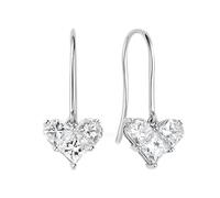 Beydodo Damen Ohrringe Weißgold 585 14K Echtgold, Ohrhänger Herz mit Diamant 0.5ct Hochzeit Braut Ohrringe Hängend Nickelfrei