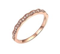 Beydodo Damen Ringe 375 Rotgold, Hochzeit Ring Frauen Ewigkeitsring mit Diamant 0.2ct Verlobungsringe Eheringe Nickelfrei Gr.58 (18.5)