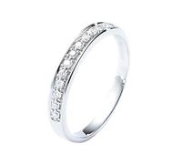 Beydodo Diamant Ringe Rotgold 750 Damen, Verlobungsring 3MM mit 0.15ct Diamant Bandring Eheringe Memoir Hochzeit Ring Frauen Gr.56 (17.8)