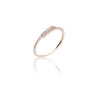 Beydodo Diamant Ringe Rotgold 750 Damen, Verlobungsring Schmal mit Diamant 0.09ct Eheringe Memoir Hochzeit Ring Frauen Gr.62 (19.7)