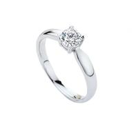 Beydodo Diamant Ringe Weißgold 585 Damen, Verlobungsring Solitär mit 0.5ct Diamant Eheringe Memoir Hochzeit Ring Frauen Größe 53 (16.9)