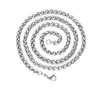 Beydodo Edelstahl Halskette Herren 75CM, Kette ohne Anhänger 3MM Popcorn-Kette Halskette Personalisiert Männer mit Karabinerverschluss