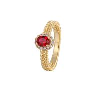 Beydodo Ehering Gold 375 Damen Einzeln, Hochzeit Ringe Vintage mit Oval Rubin 0.5ct und Diamant Trauringe Verlobungsringe für Frauen Größe 56 (17.8)