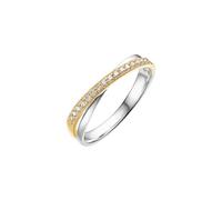 Beydodo Eheringe 375er Bicolor, Damen Ring Infinity mit Diamant 0.13ct Verlobungsringe Frauen Ringe Hochzeit Memoir Gr.63 (20.1)