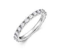 Beydodo Eheringe 750 Weißgold Damen Einzeln, Frauen Ring mit Diamant 1ct Ewigkeitsring Verlobungsringe Trauringe Gr.54 (17.2)