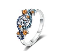 Beydodo Eheringe 750er Weißgold, Damen Ring Infinity mit 0.5ct Diamant Verlobungsringe Frauen Ringe Hochzeit Memoir Gr.63 (20.1)