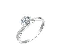 Beydodo Eheringe Weißgold 375 Damen Einzeln, Frauen Ringe Infinity mit 0.5ct Diamant Trauringe Jahrestag Hochzeit Ringe Nickelfrei Gr.60 (19.1)