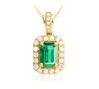 Beydodo Halskette Gold Damen 750, Kette Anhänger Luxus mit 1.1ct Saphir und Diamant Halskette Gold 45CM für Frauen Charms