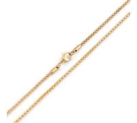 Beydodo Halskette Herren Edelstahl ohne Anhänger, Popcorn-Kette 2MM Breite Gold Kette 46CM Freundschaftskette Hip Hop