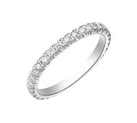 Beydodo Hochzeitsringe Weißgold 375 Damen, Trauringe Einzeln Ewigkeitsring mit Diamant 0.5ct Verlobungsring Memoir Ringe Frauen Größe 57 (18.1)