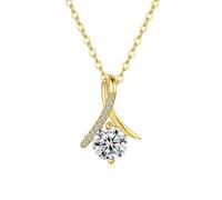 Beydodo Kette Damen 45CM mit Anhänger, Halskette Gold 375 Infinity mit 1ct 6.5MM Moissanit und Diamant Hochzeit Kette für Frauen Braut