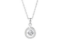 Beydodo Kette Damen 45CM mit Anhänger, Halskette Gold 375 Sterne Kreis mit 6MM Moissanit 0.75ct und Diamant Hochzeit Kette für Frauen Braut