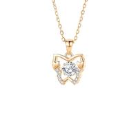 Beydodo Kette Damen 45CM mit Anhänger, Halskette Rotgold 750 Schmetterling mit 5MM Topas 0.5ct und Diamant Hochzeit Kette für Frauen Braut