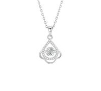 Beydodo Kette Gold 585 Damen 45CM mit Anhänger Blume Tropfen 6MM Topas 0.75ct und Diamant, Hochzeit Halskette für Frauen Charms