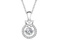 Beydodo Kette mit Anhänger 585 Gold, Halskette Damen Schmetterling mit 5MM Moissanit 0.5ct und Diamant Anhänger Charms Kette Gold 45CM