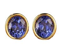 Beydodo Ohrringe Gold 585 14K Echtgold, Damen Ohrstecker mit 2ct Oval Saphir Braut Ohrringe Hochzeit Nickelfrei