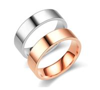 Beydodo Partnerringe mit Gravur Edelstahl, Hochzeit Ringe 8MM Hochglanzpoliert Trauringe Verlobungsringe für Sie und Ihn Rosegold Gr.60 (19.1) + Silber Gr.63 (20.1)