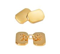 Beydodo Personalisierte Manschettenknöpfe Hemd Edelstahl, Manschettenknopf Herren Rechteck mit Kette Gold Cufflinks Shirts mit Manschettenknöpfe Box